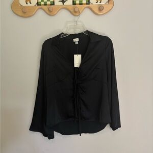 NWT Elegant Black Silky Top, A New Day, Size Small